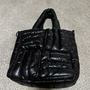 Think Royln Black Quilted Tote Bag